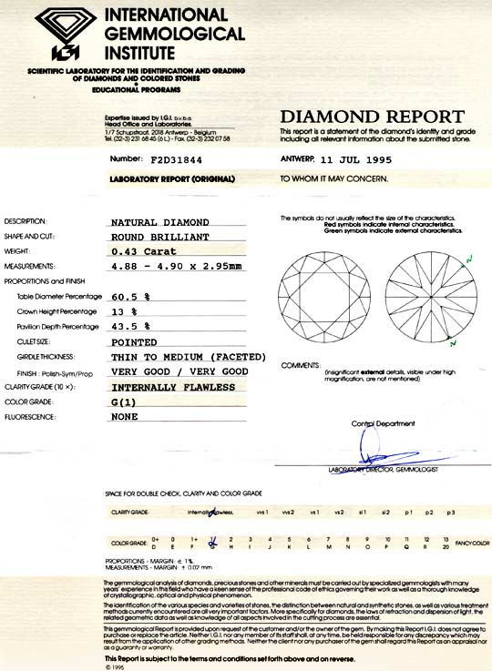 Foto 9 - Diamant IGI 0,43 Carat Lupenrein Top Wesselton G, D5729