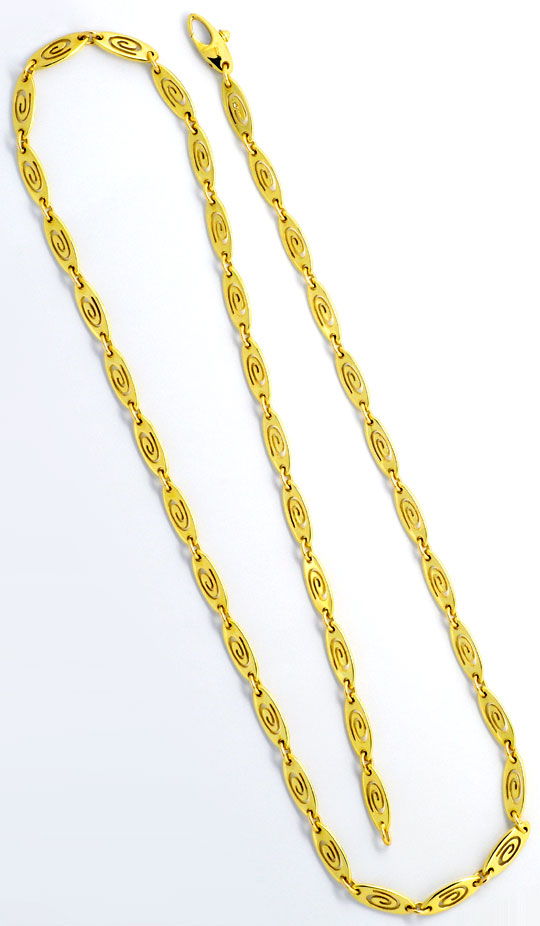 Foto 3 - Designer-Plättchen Spiral Gelbgoldhalskette mit Diamant, K2337