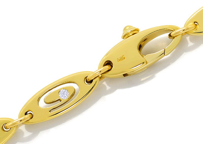 Foto 4 - Designer-Plättchen Spiral Gelbgoldhalskette mit Diamant, K2337