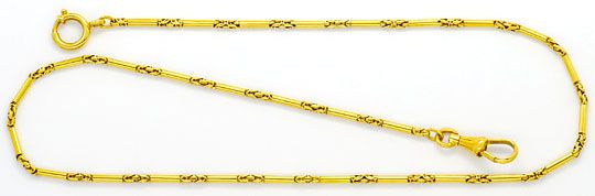 Foto 1 - Taschenuhrkette Halskette Gelbgold Zylinder Königskette, K2463