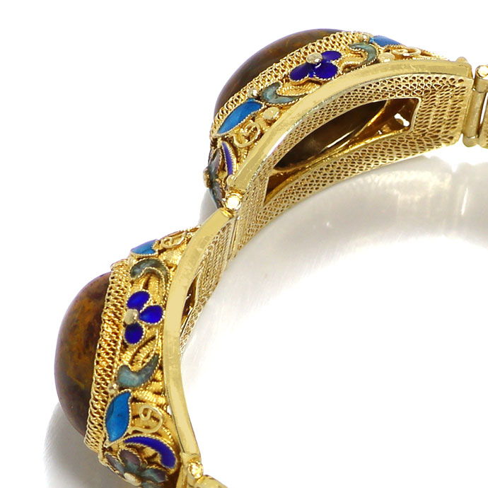 Foto 5 - Silber Armband und Ring emailliert, vergoldet, filigran, R9357