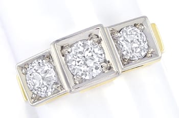 Foto 1 - Art Deco Ring 1,35ct Diamanten-Gold-Platin, S2971