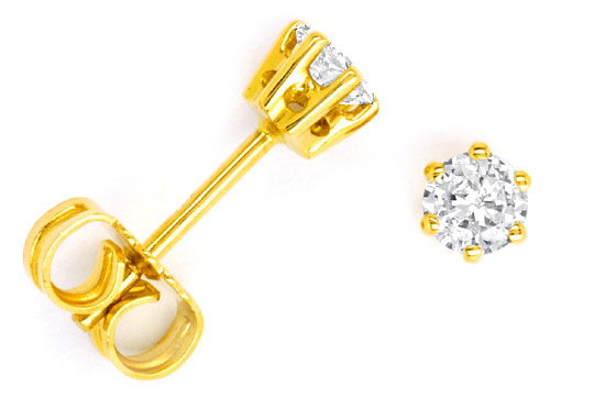 Foto 1 - Paar Brillant-Diamantenohrstecker Ohrringe 18K Gelbgold, S5855