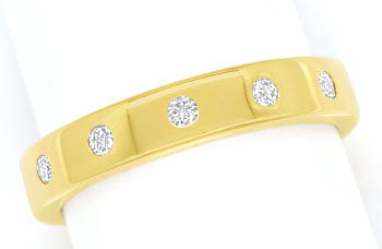 Foto 1 - Gold-Diamant-Ring mit 0,10ct Brillanten in 14K Gelbgold, S9810