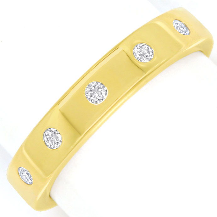 Foto 2 - Gold-Diamant-Ring mit 0,10ct Brillanten in 14K Gelbgold, S9810