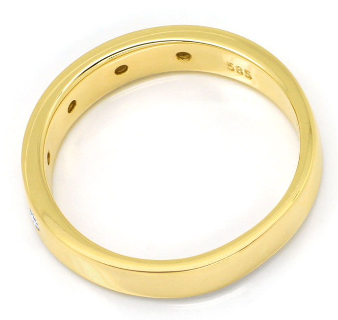 Foto 3 - Gold-Diamant-Ring mit 0,10ct Brillanten in 14K Gelbgold, S9810